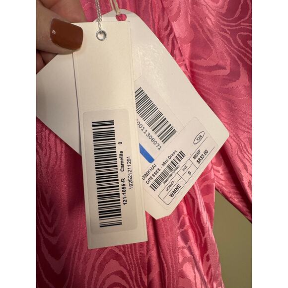 Jonathan Simkhai NWT Holland Satin-moire Mini Dress in Camellia Size 0 - Picture 9 of 9